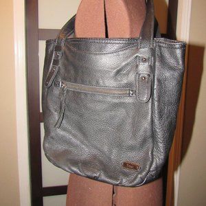 THESAK LADIES GENUINE LEATHER SHOULDER BAG.  BLACK. 13 X 12 X 3 INCHES.